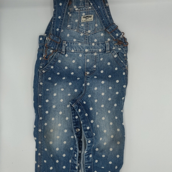 OshKosh B'gosh Toddler Girls Denim Overalls 18mo - Picture 2 of 8